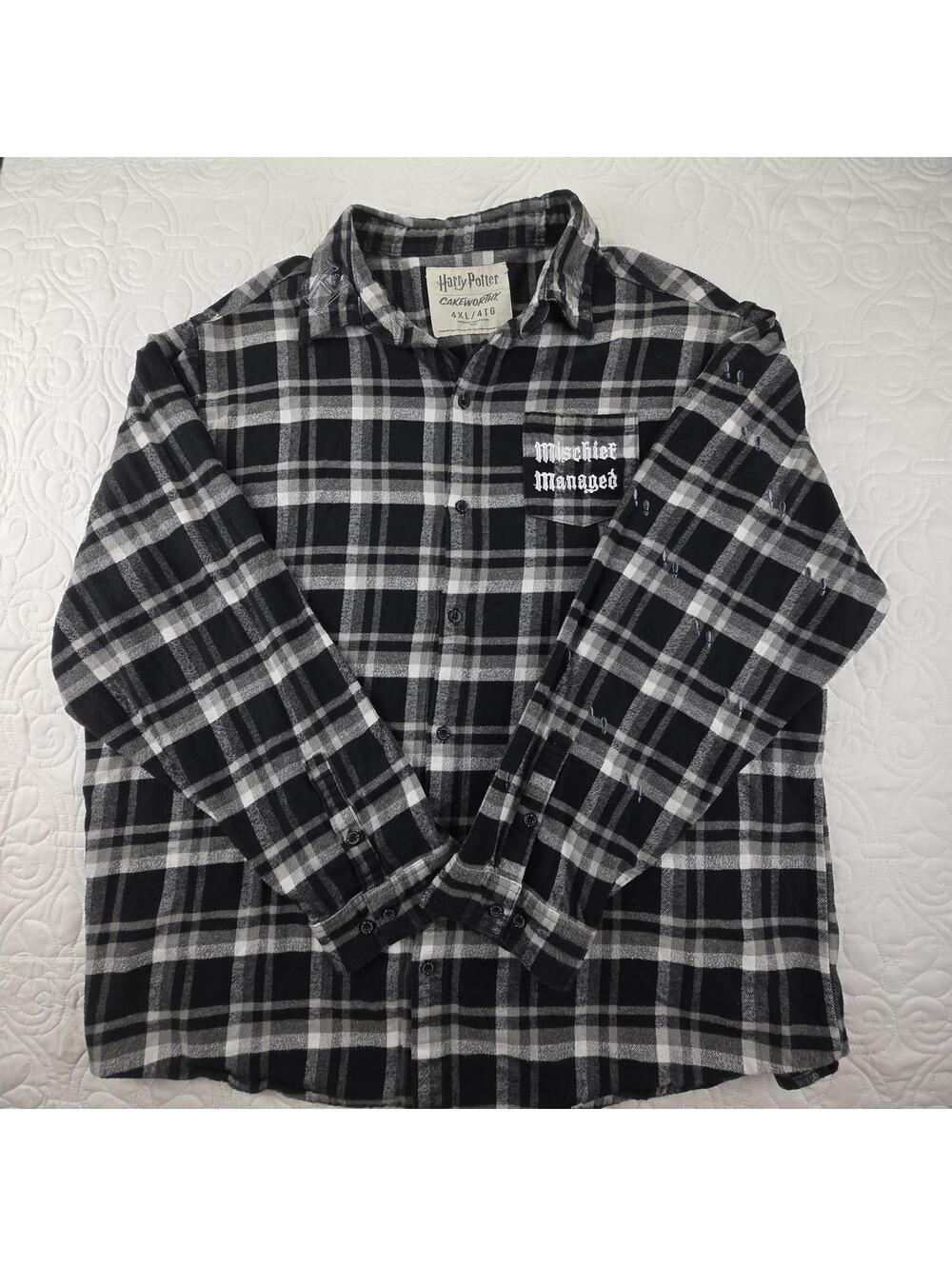 Cakeworthy Harry Potter Solemnly swear/ Marauder's Map Plaid Flannel 4XL